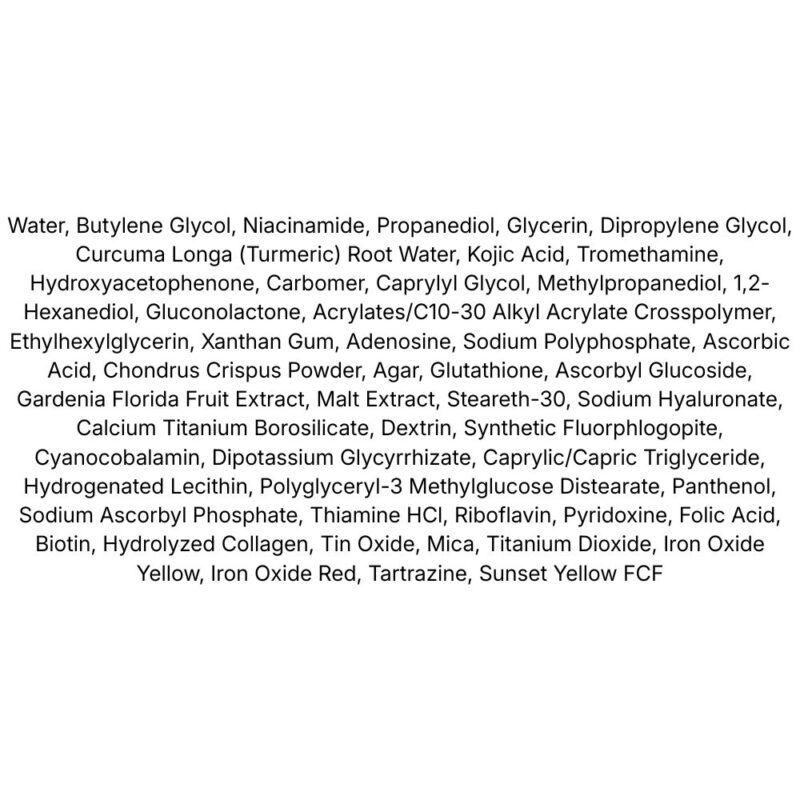 Sungboon Editor Kojic Acid Niacinamide Brightening Ampoule lista ingrediente