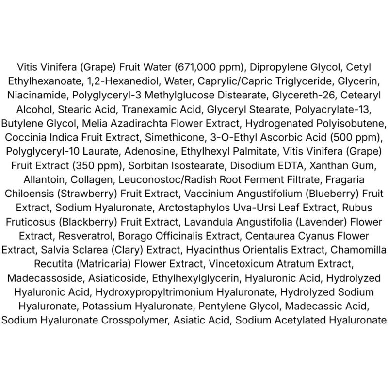 Sungboon Editor Muscat Grape Vita C Brightening Cream lista ingrediente