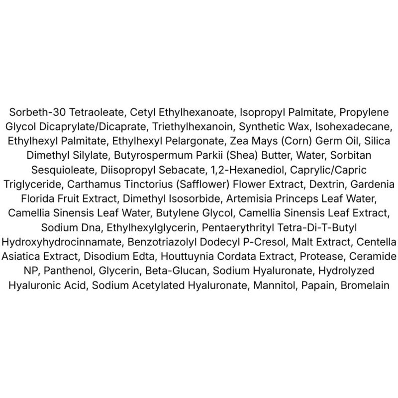 Arencia Pore Melt Phyto PDRN Cleansing Balm lista ingrediente
