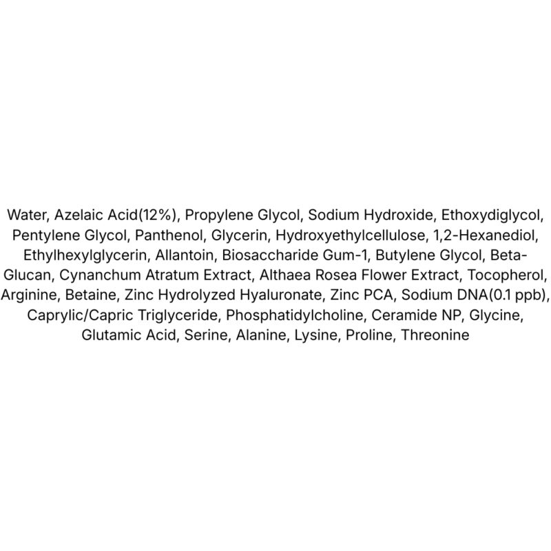 Iunik Azelaic Acid Lacto PDRN Serum lista ingrediente