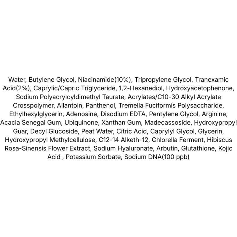 Iunik TXA Niacinamide Narcissus PDRN Serum lista ingrediente