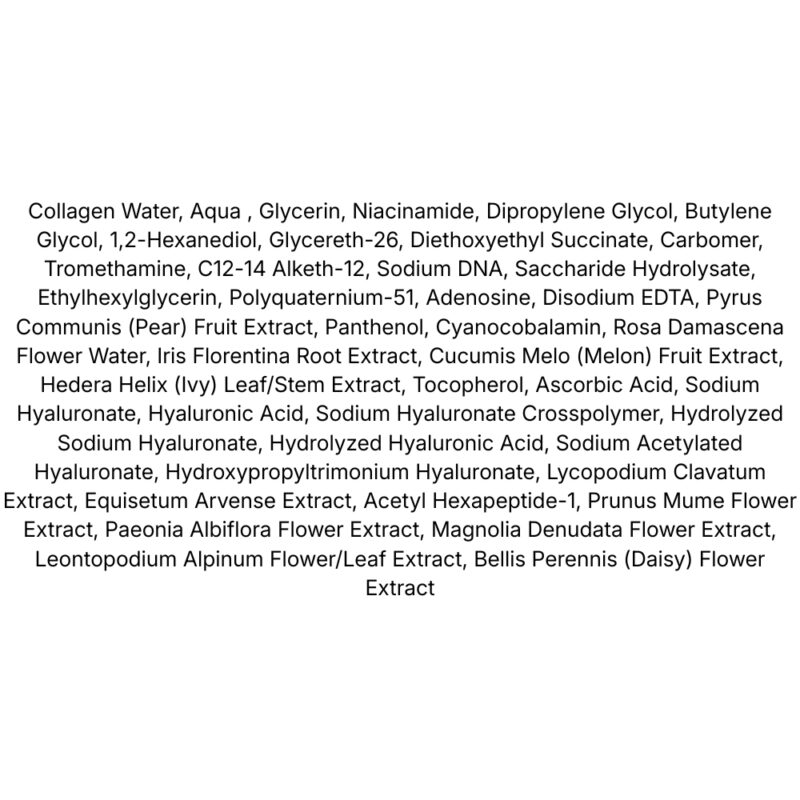 Medicube PDRN Collagen Glow Jelly Serum lista ingrediente