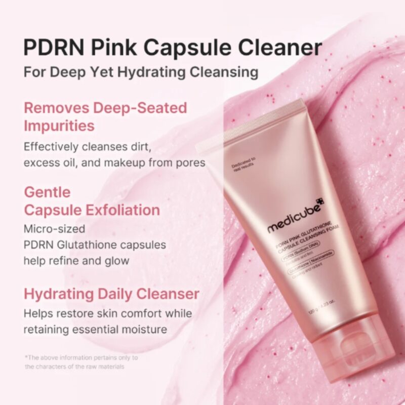 Medicube PDRN Pink Glutathione Capsule Cleansing Foam (2)