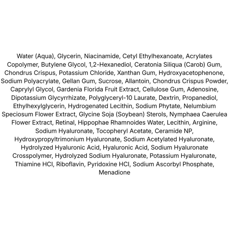 KSECRET Seoul 1988 Hydrogel Mask Retinal Liposome + Lotus Flower, lista ingrediente
