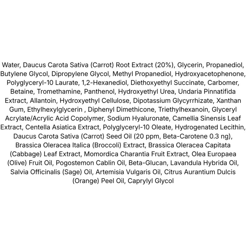 Skinfood Carrot Carotene Mask lista ingrediente