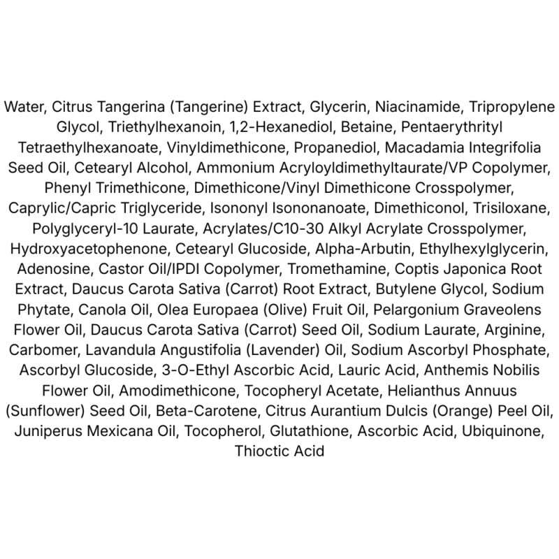 Goodal Green Tangerine Vita C Dark Spot Care Cream Alpha lista ingrediente