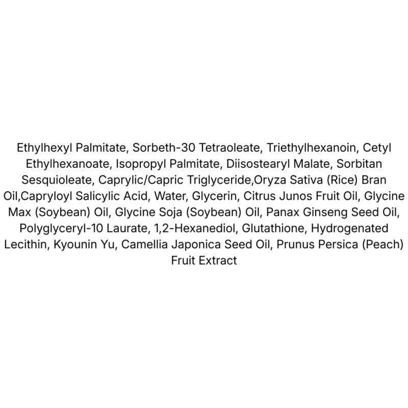 Mary and May Rice Glutathione LHA Cleansing Oil lista ingrediente
