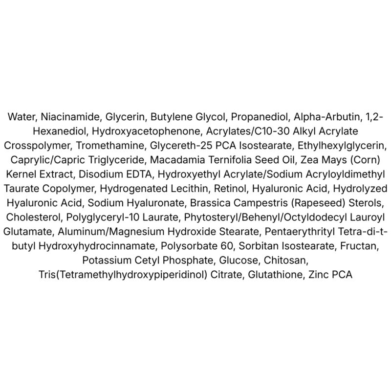 TirTir Niacinamide 20% Serum lista ingrediente